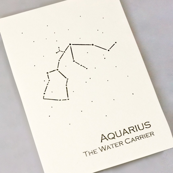 Aquarius Constellation Zodiac Art Print, Gold Foil - Picture 3 of 4